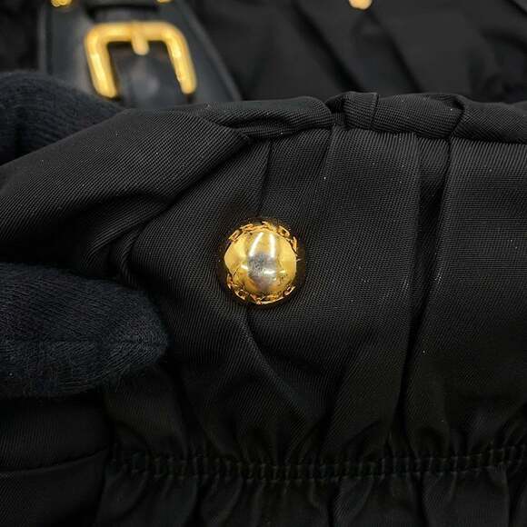 Prada Gathered Nylon Tote Bag BN2346 PRADA 2-Way Black - Picture 13 of 16